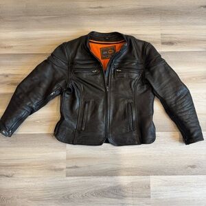 First Classics black leather motorcycle jacket, Women’s XL